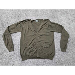 XDYE Cardigan Sweater Mens XL Olive Excellent Utility V-Neck Button‎ Up Pockets